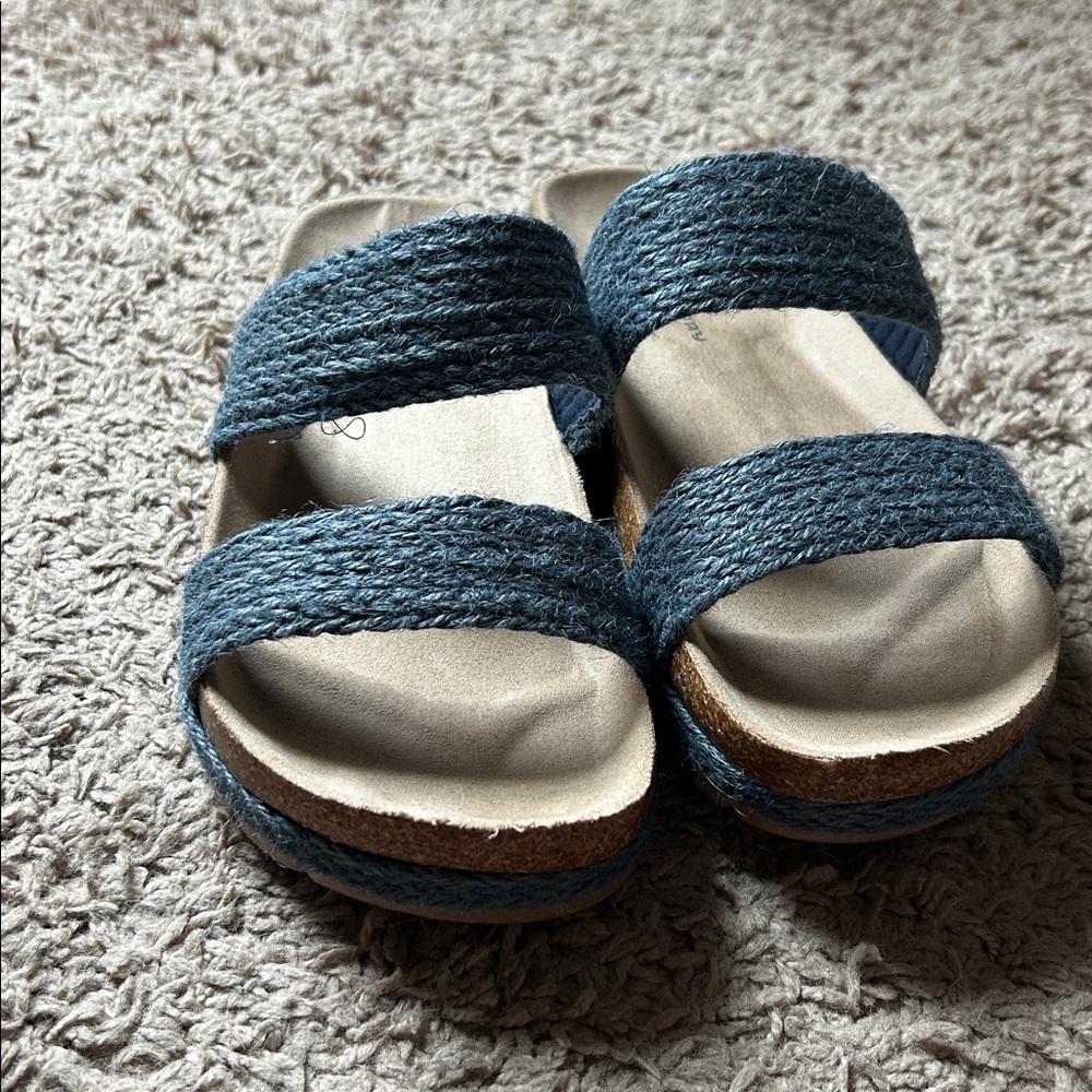 Blue Woven Strap Sandals